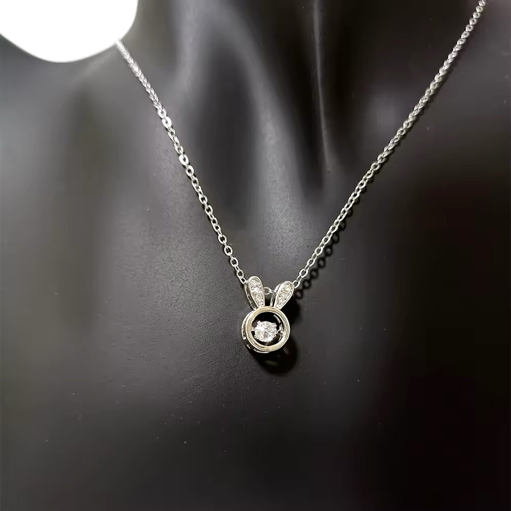 COLLAR KAWAII CONEJITO CRISTALES DE ZIRCONIA MINIMALISTA