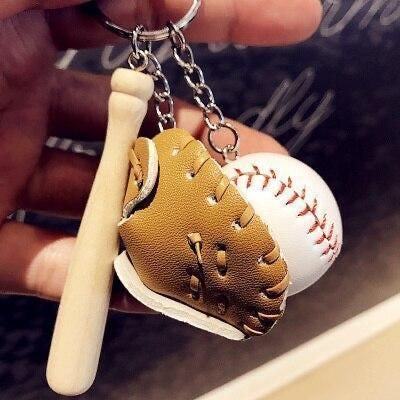 LLAVEROS DE BEISBOL PERSONALIZABLES CUERO Y MADERA DEPORTE