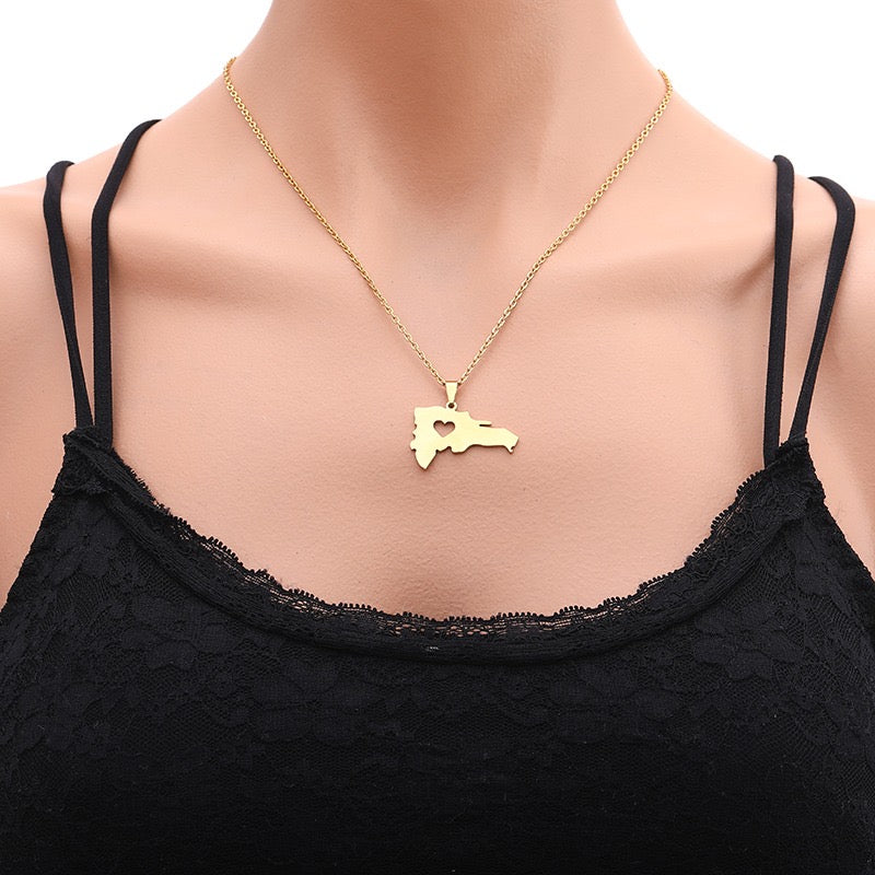 COLLAR MAPA DOMINICANO REPÚBLICA DOMINICANA