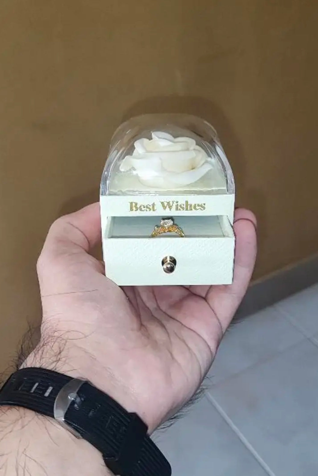 CAJA ESTUCHE DE REGALO CON FLOR  ETERNA