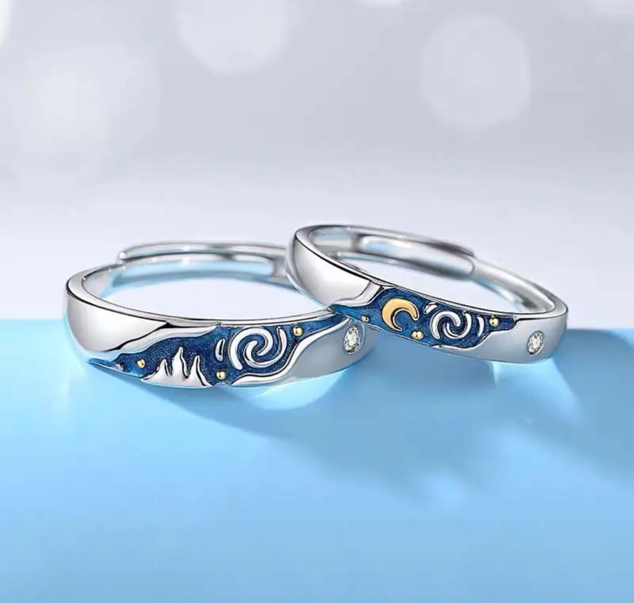 ANILLOS NOCHE ESTRELLADA DE VAN GOGH PROMESA