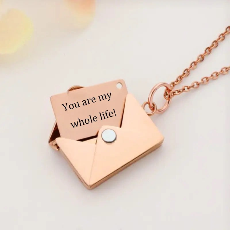 COLLAR MENSAJE OCULTO DISEÑO CARTA MINIMALISTA PERSONALIZADO