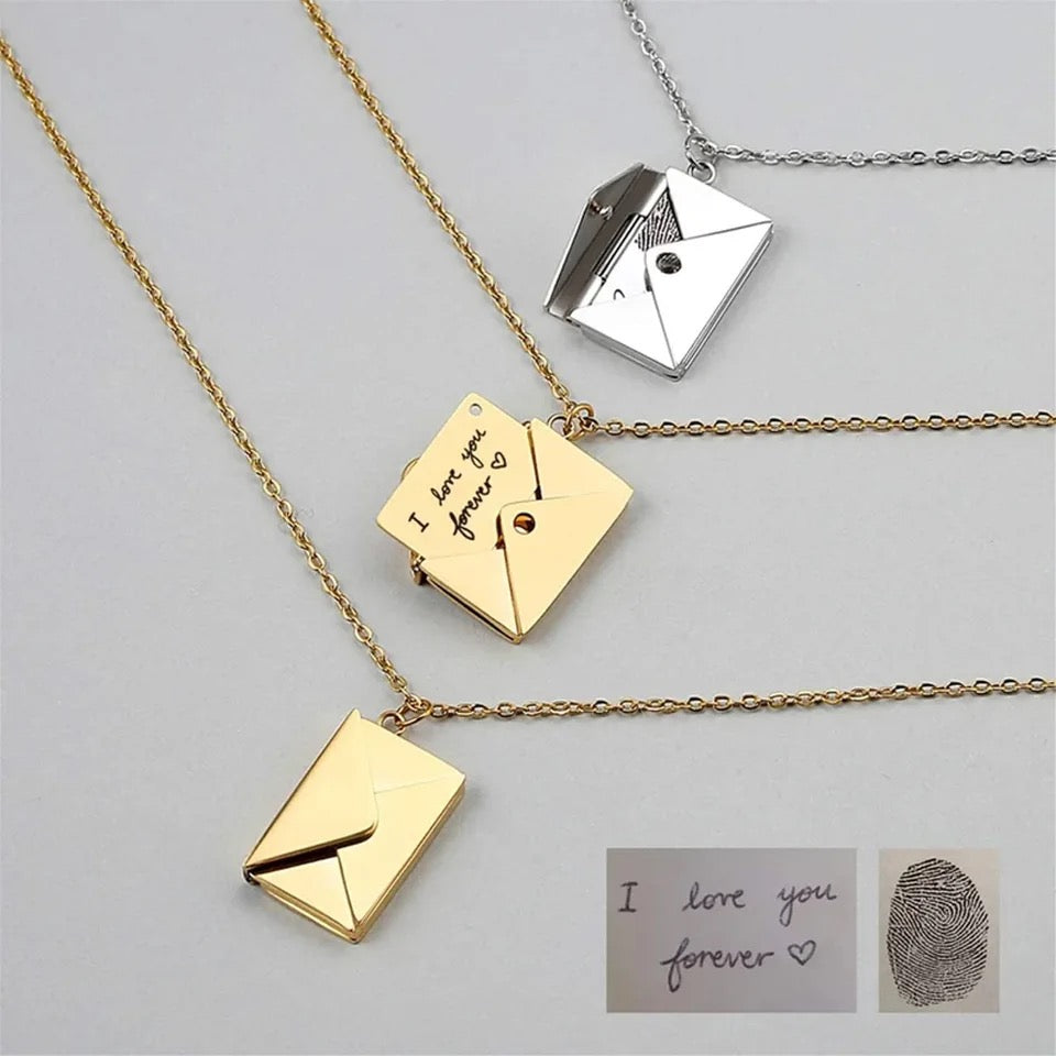 COLLAR MENSAJE OCULTO DISEÑO CARTA MINIMALISTA PERSONALIZADO