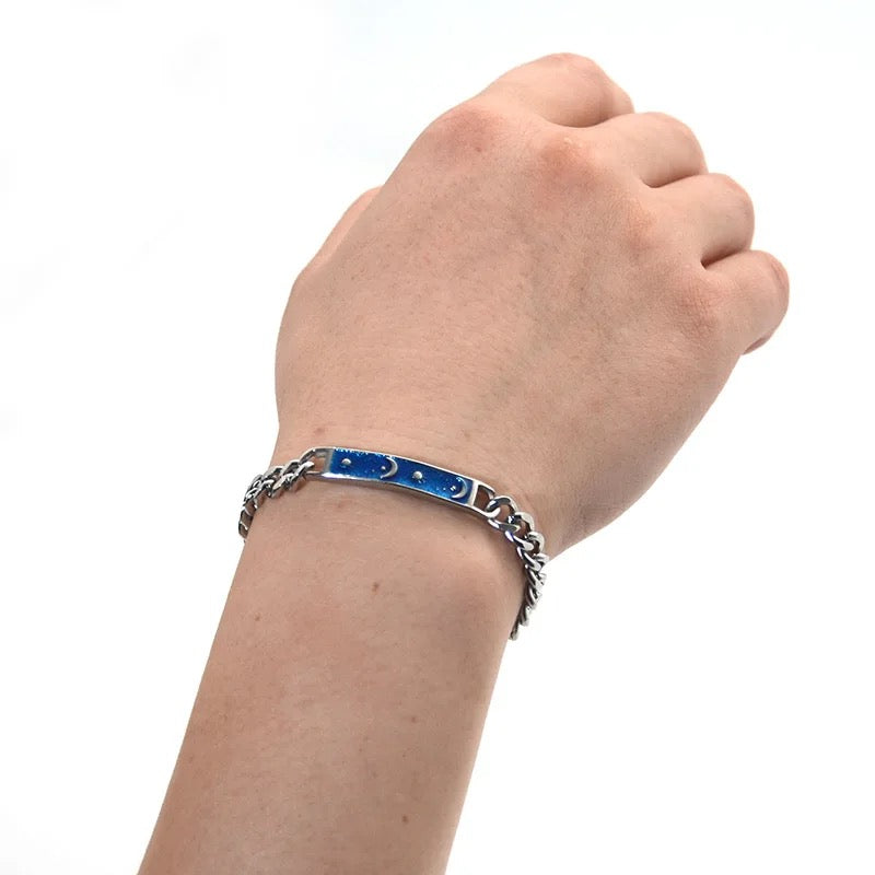 BRAZALETE ESTILO CUBANA DISEÑO LUNAR UNISEX