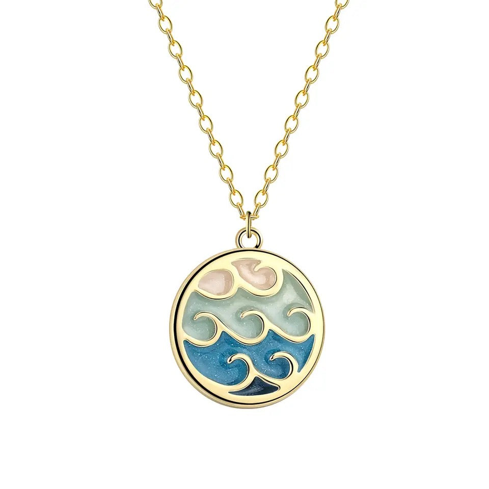 COLLAR  DIJE OLAS DE MAR MINIMALISTA