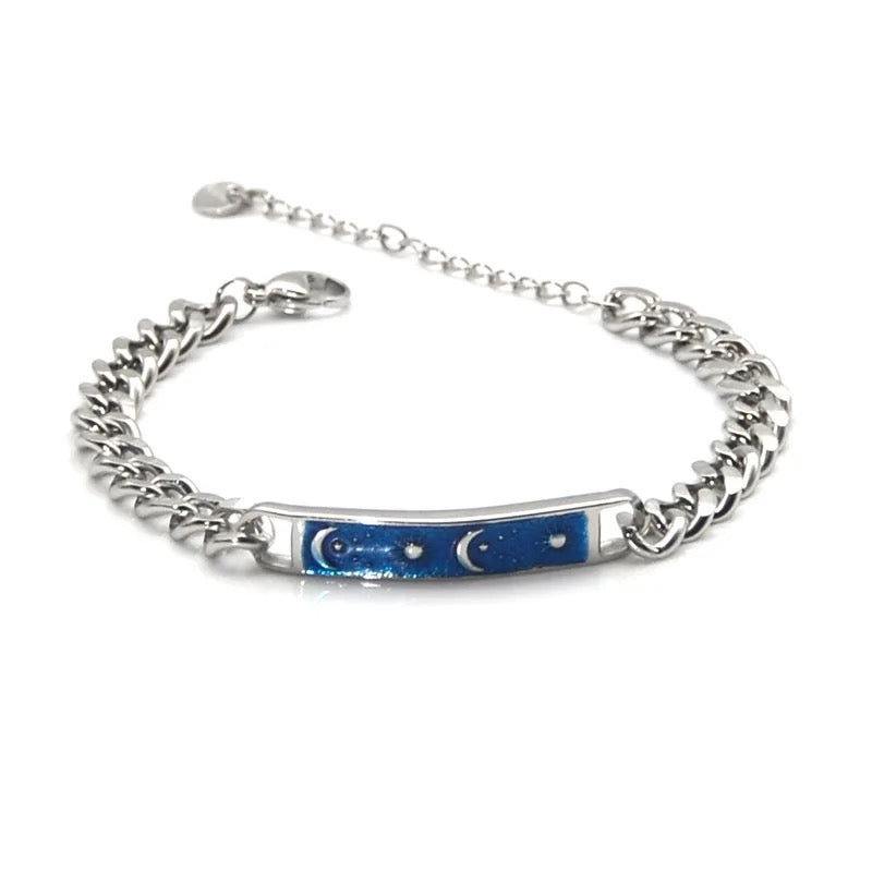 BRAZALETE ESTILO CUBANA DISEÑO LUNAR UNISEX