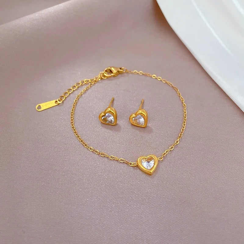 BRAZALETE CORAZÓN EN CRISTAL MINIMALISTA ZIRCONIA