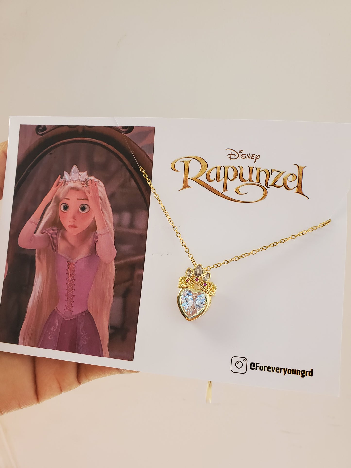 COLLAR CADENA CORONA  RAPUNZEL CRISTALES DE CIRCONIA