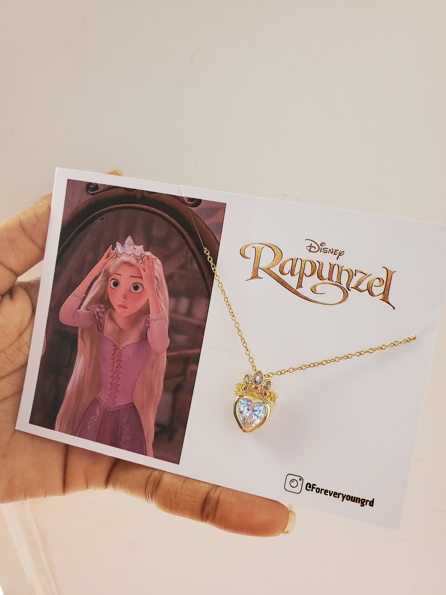 COLLAR CADENA CORONA  RAPUNZEL CRISTALES DE CIRCONIA