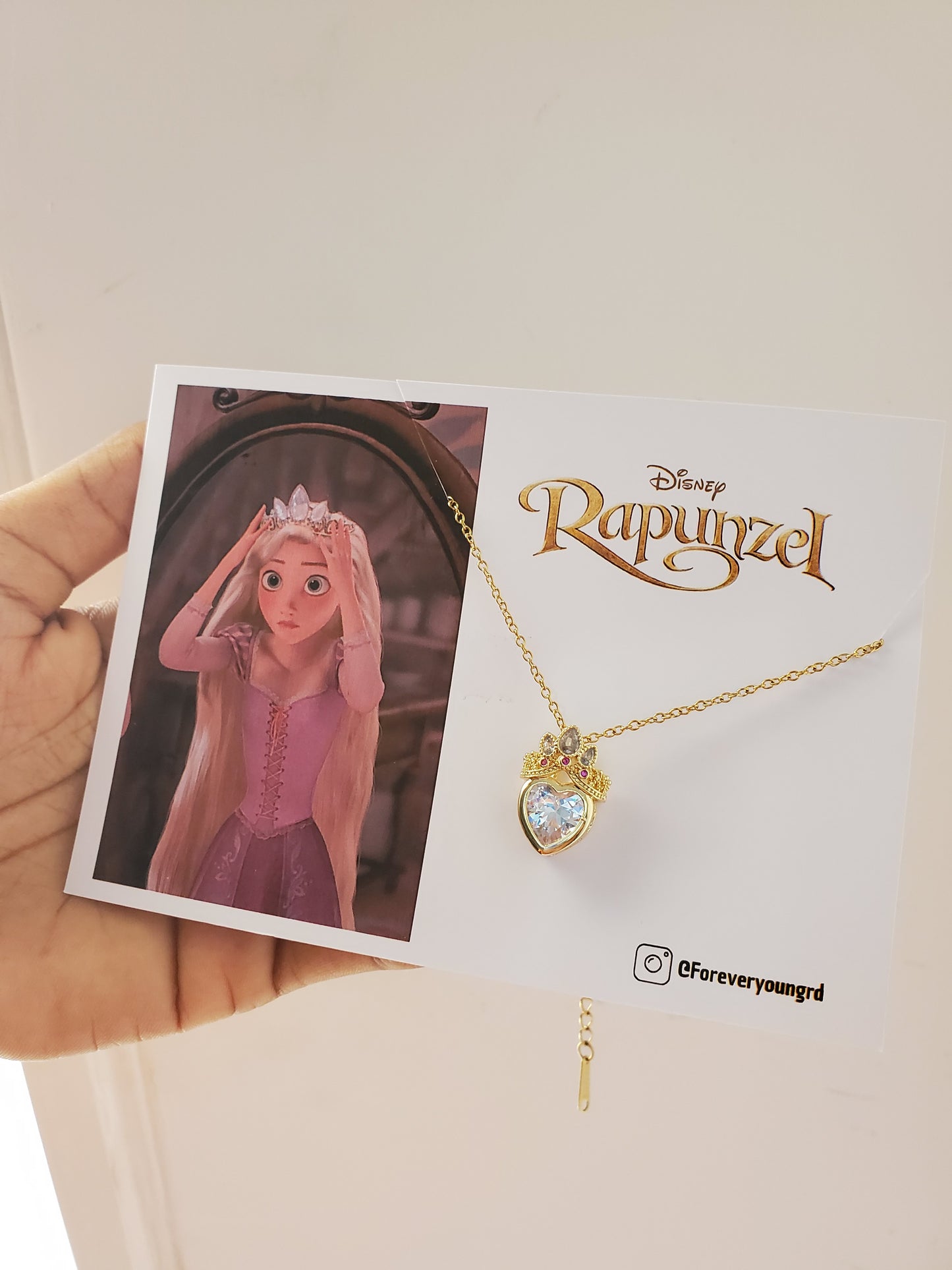 COLLAR CADENA CORONA  RAPUNZEL CRISTALES DE CIRCONIA