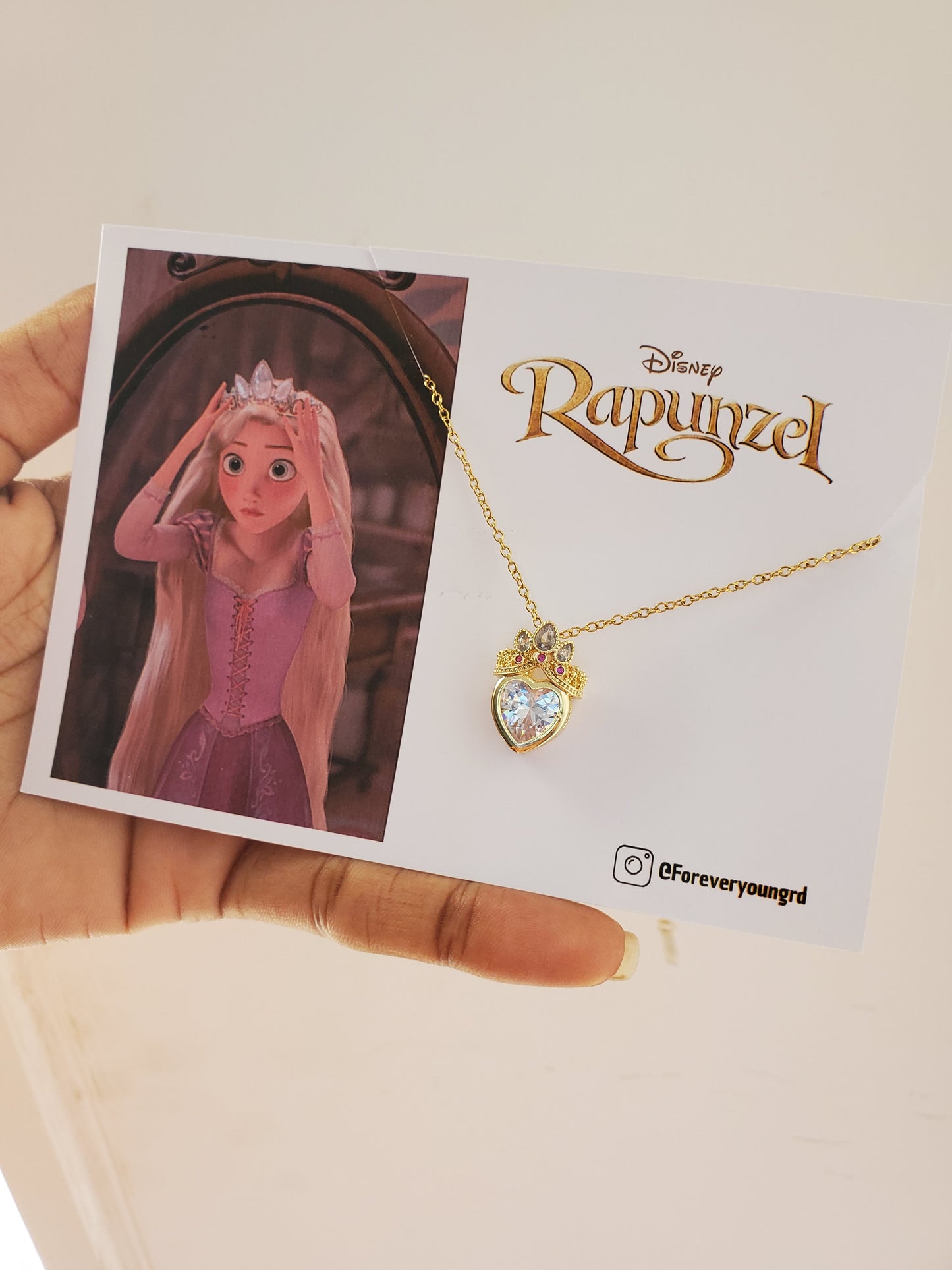 COLLAR CADENA CORONA  RAPUNZEL CRISTALES DE CIRCONIA