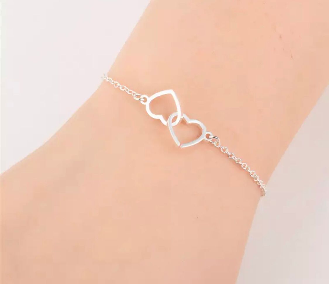 BRAZALETE CORAZÓN DOBLE MINIMALISTA