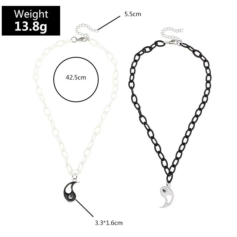 COLLARES YIN YANG PAREJA BFF TIPO CADENA