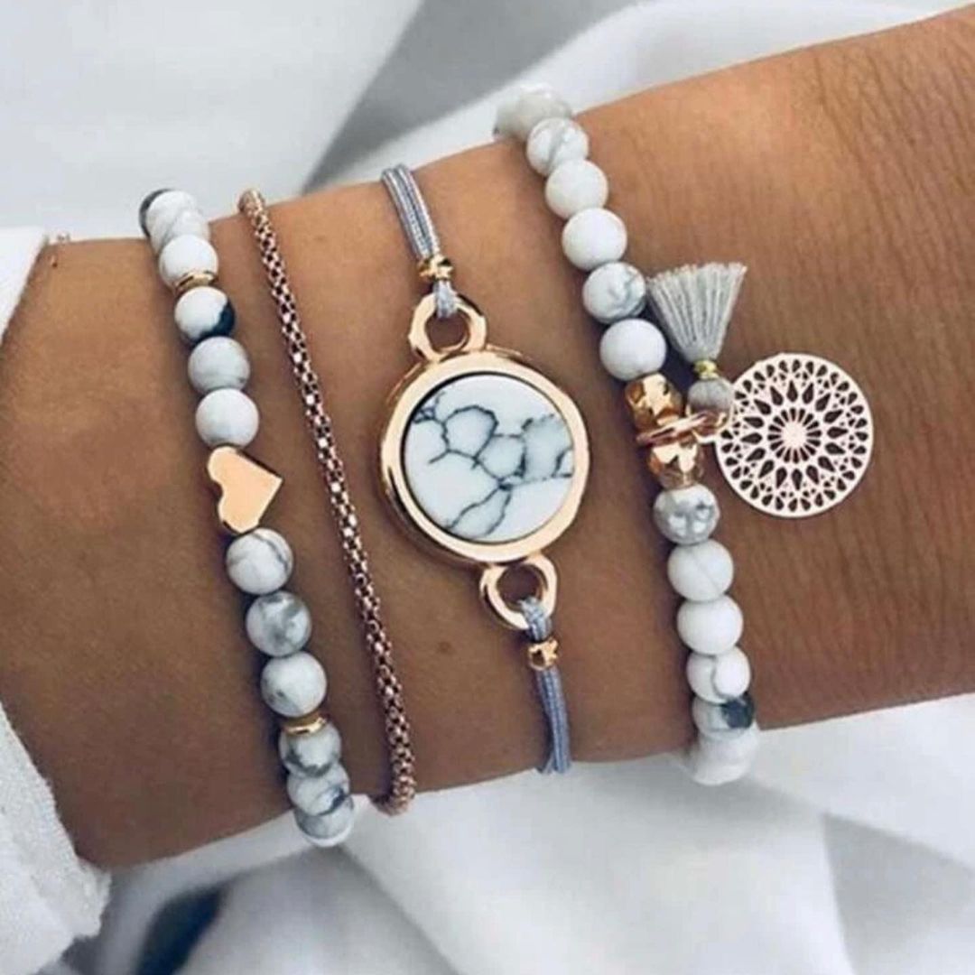SET DE BRAZALETES TRENDY COMBO ALEACIÓN