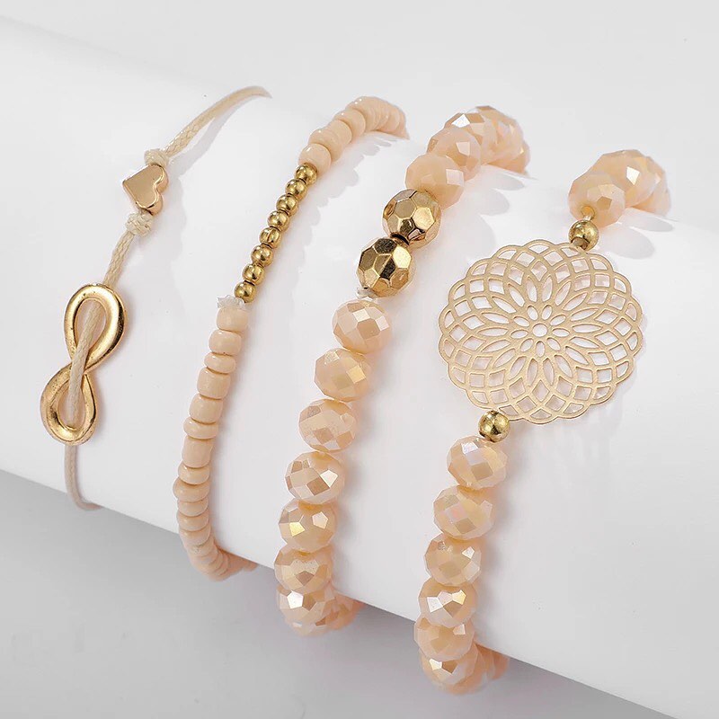 SET DE BRAZALETES MARMOL ROSE GOLD