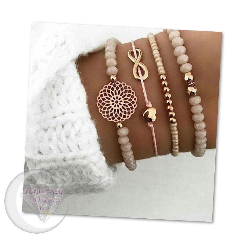 SET DE BRAZALETES MARMOL ROSE GOLD