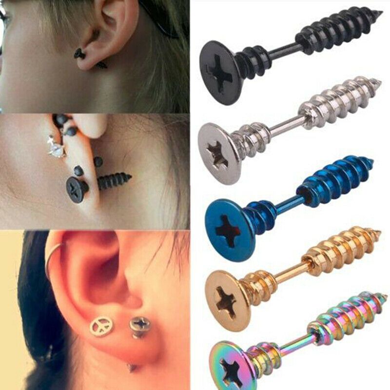 ARETES PUNK TORNILLO ACERO