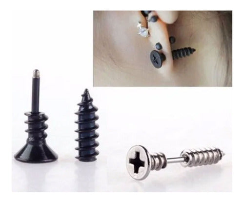 ARETES PUNK TORNILLO ACERO