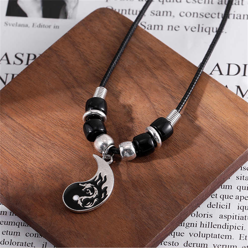 COLLARES YIN YANG PAREJA BFF DISEÑO DRAGÓN
