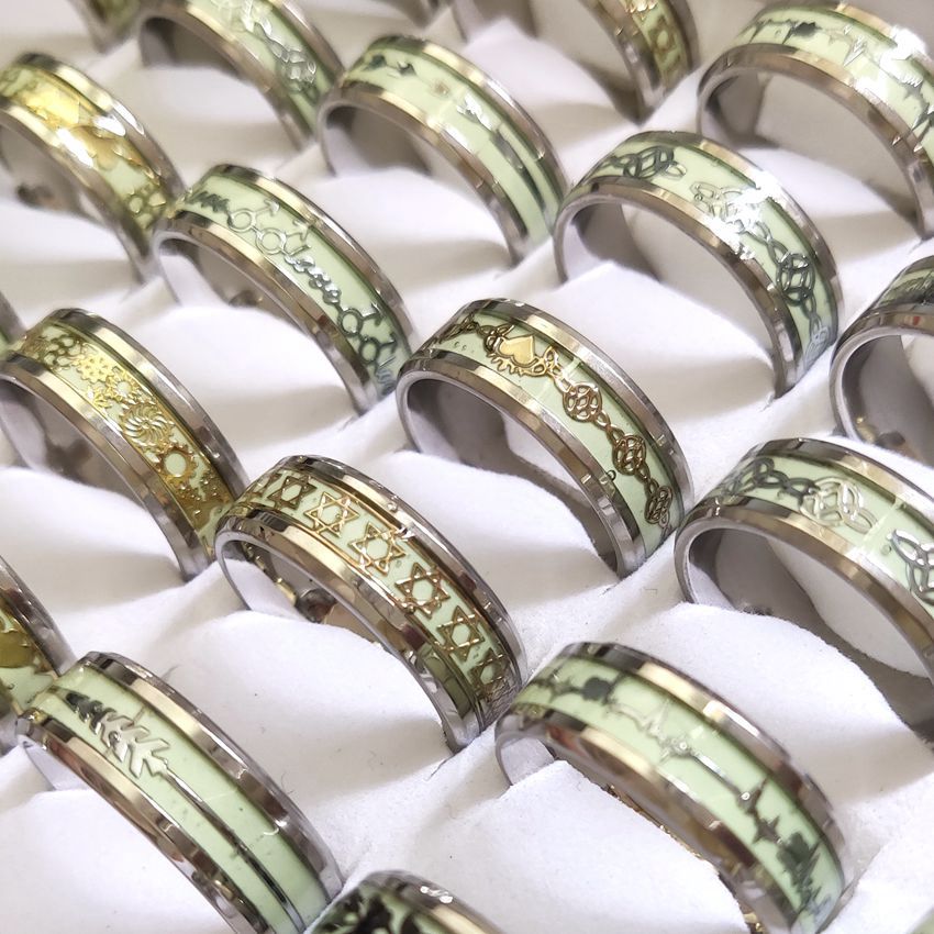 ANILLO LUMINOSOS PLATEADOS DE ACERO INOXIDABLE