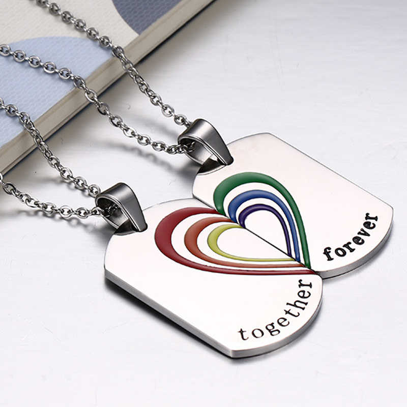 COLLARES DE PAREJA CORAZÓN PUZZLE ACERO INOXIDABLE