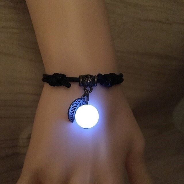 BRAZALETE \TOBILLERA CON HOJA BRILLA EN LA OSCURIDAD