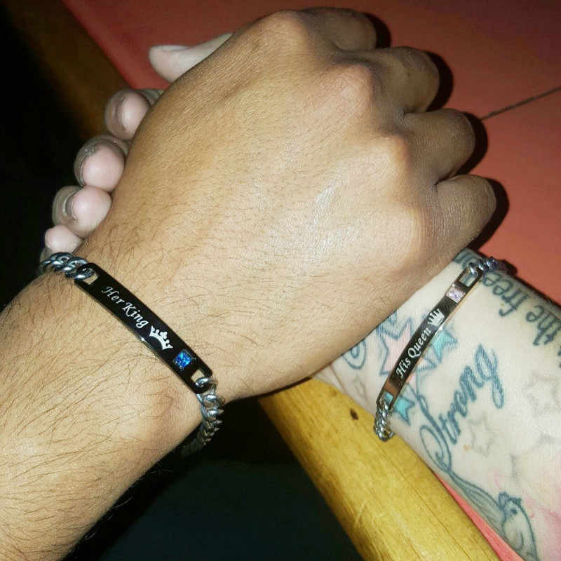 BRAZALETES PROMESA DE ZIRCONIA CUBICA SU REY & SU REINA
