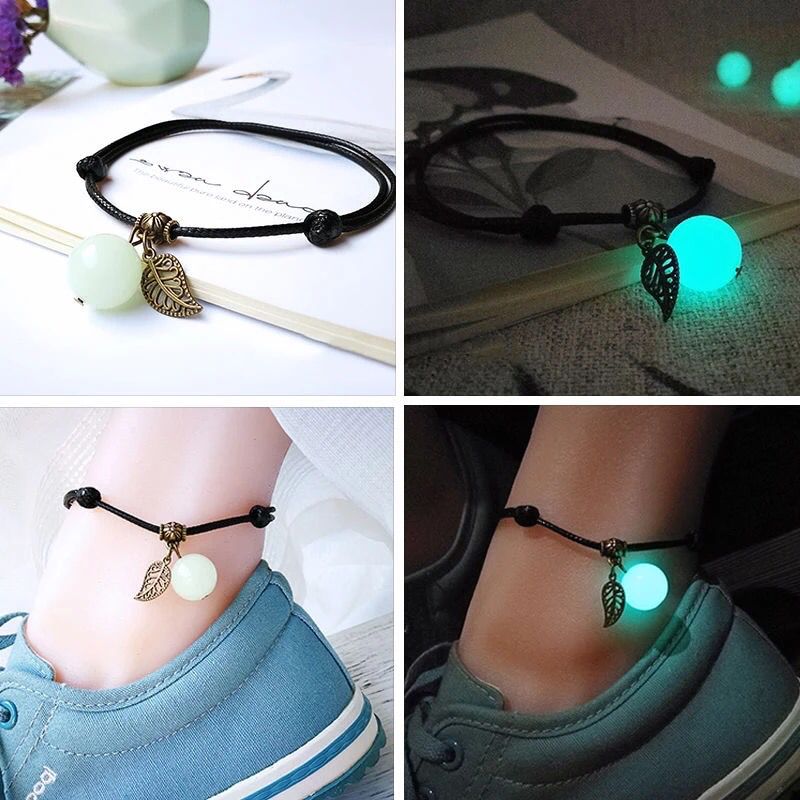 BRAZALETE \TOBILLERA CON HOJA BRILLA EN LA OSCURIDAD