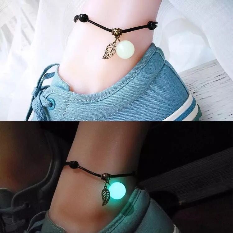 BRAZALETE \TOBILLERA CON HOJA BRILLA EN LA OSCURIDAD