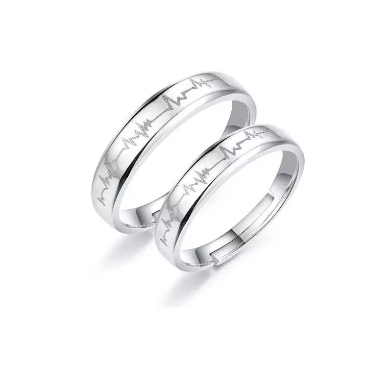 ANILLOS DE PROMESA CHAPADO EN PLATA 925, AJUSTABLES