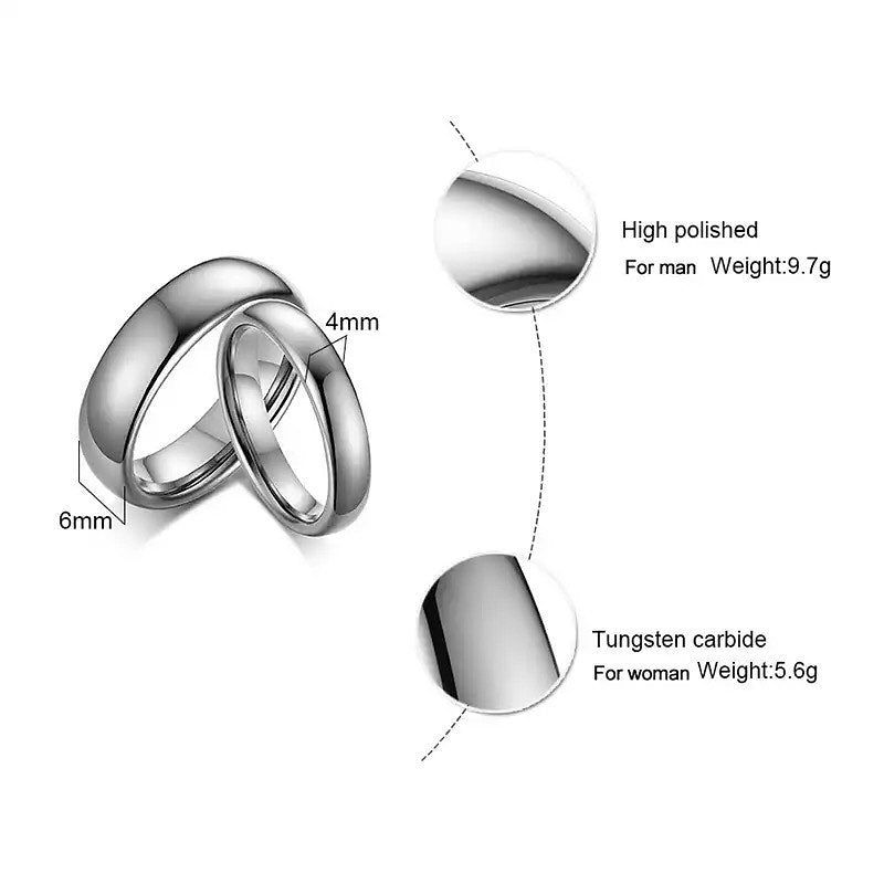 ANILLOS DE PAREJA LISOS ACERO INOXIDABLE PROMESA