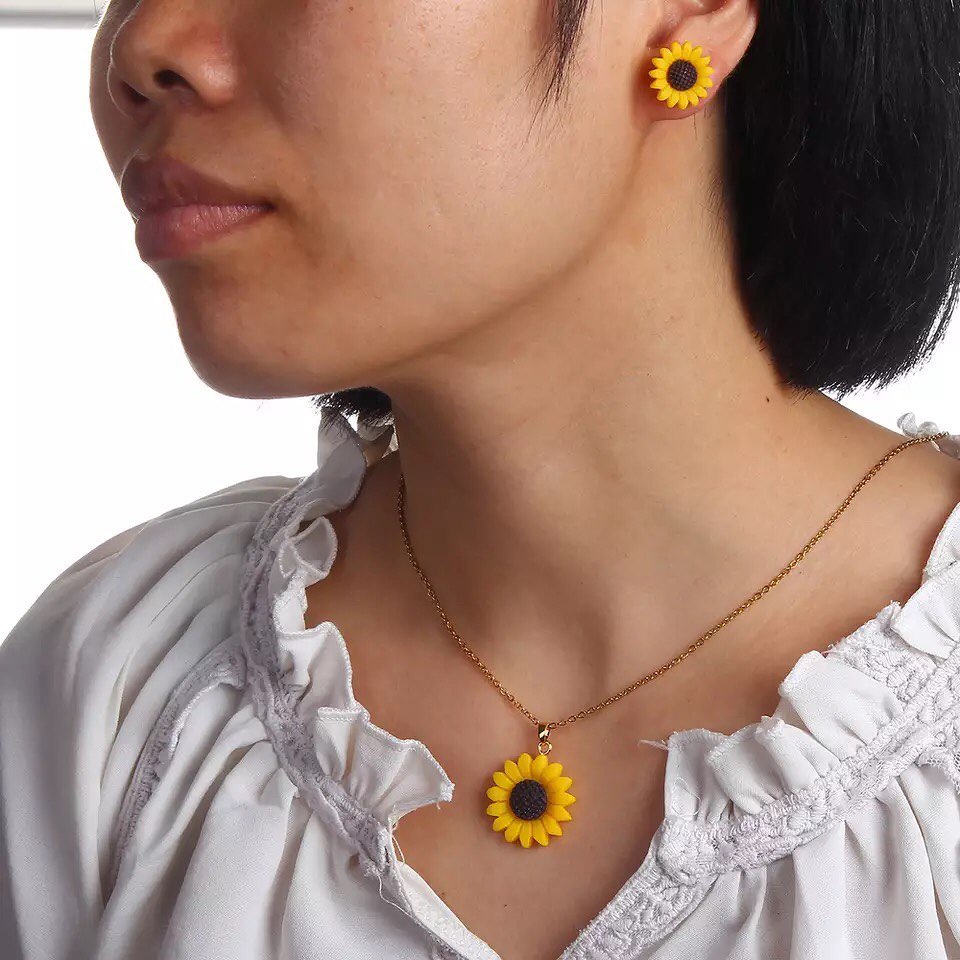 SET DE COLLAR GIRASOL AMARILLO
