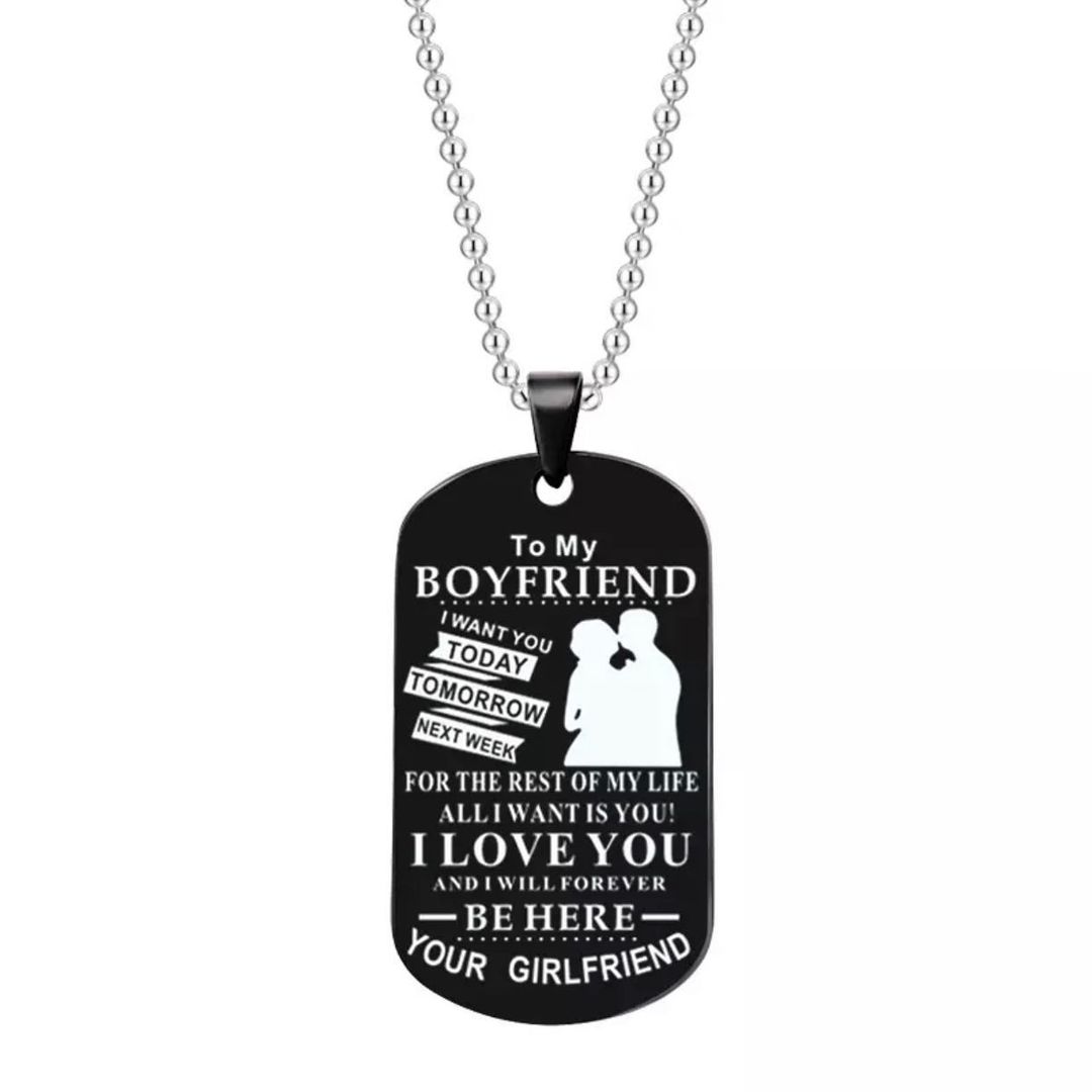 COLLAR MASCULINO CON MENSAJE DE AMOR