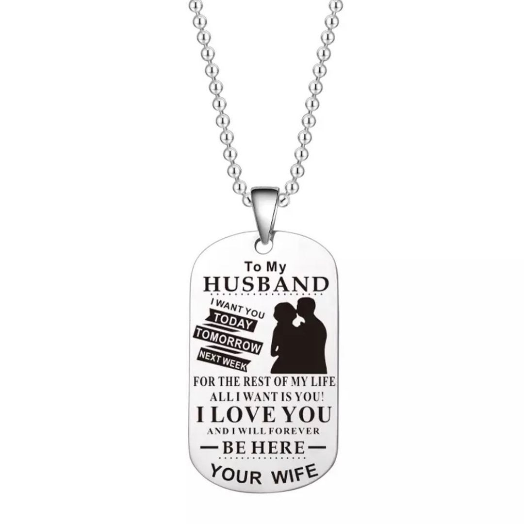 COLLAR MASCULINO CON MENSAJE DE AMOR