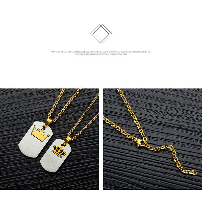 COLLARES DE PAREJA HER KING HIS QUEEN DESPLEGABLE
