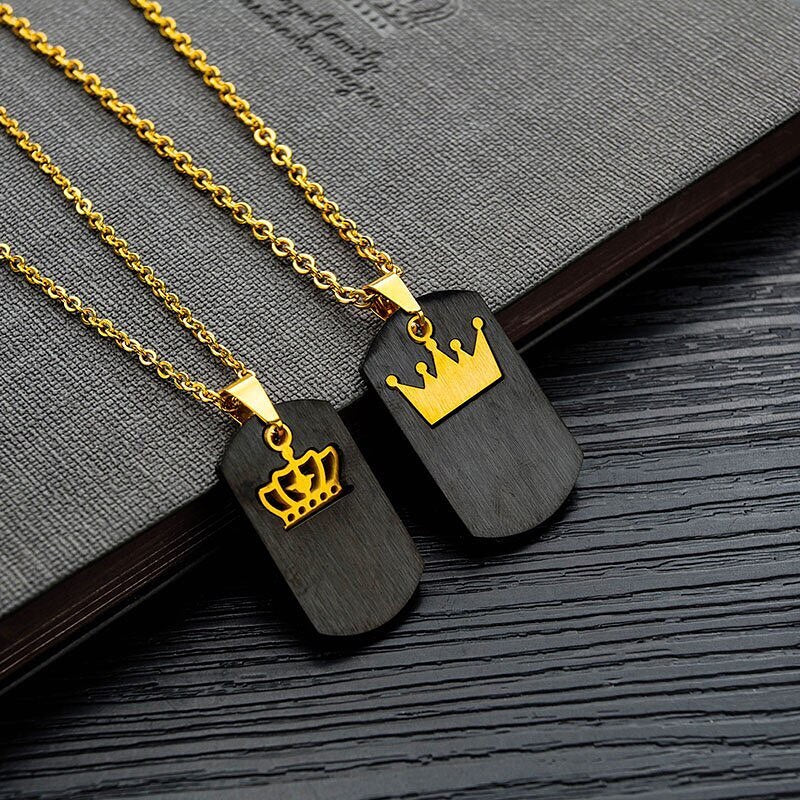 COLLARES DE PAREJA HER KING HIS QUEEN DESPLEGABLE