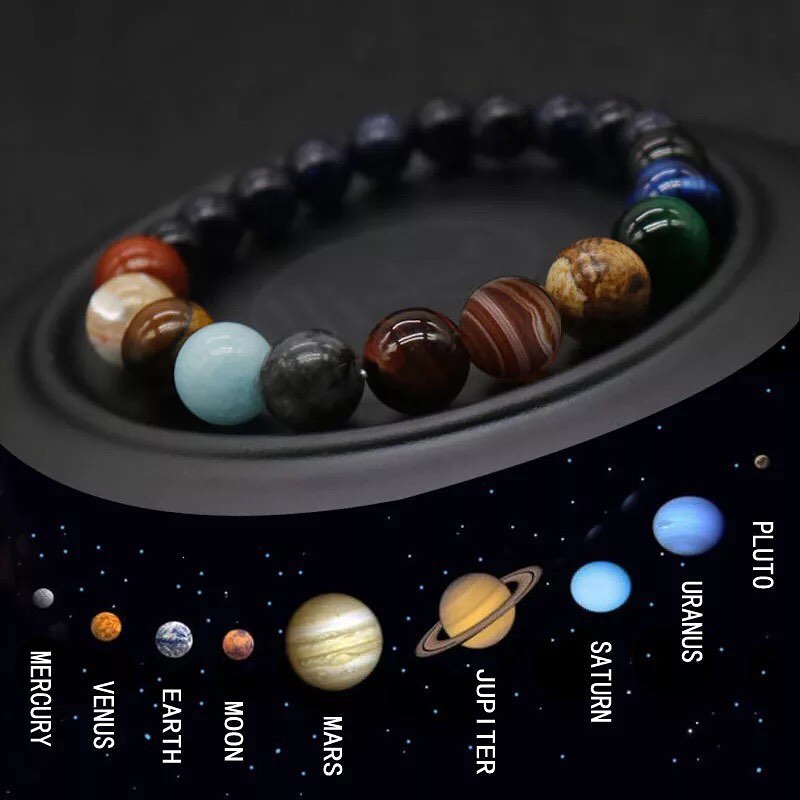 BRAZALETE PIEDRA SEMIPRECIOSAS SISTEMA SOLAR