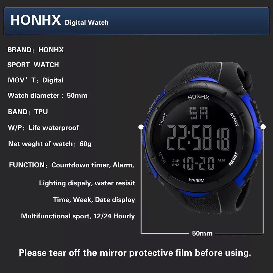 RELOJ DIGITAL HONHX A PRUEBA DE AGUA