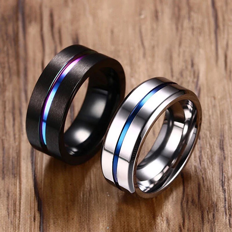 ANILLO CON SURCOS ACERO INOXIDABLE