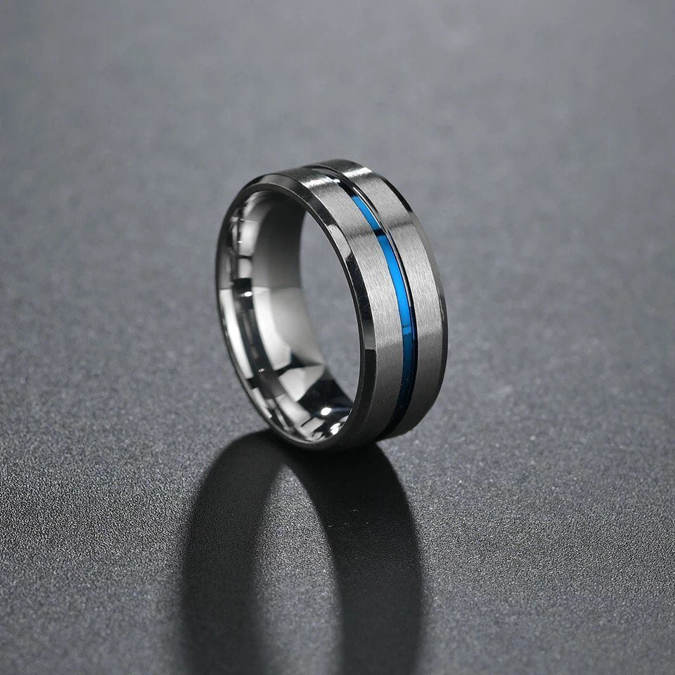 ANILLO CON SURCOS ACERO INOXIDABLE