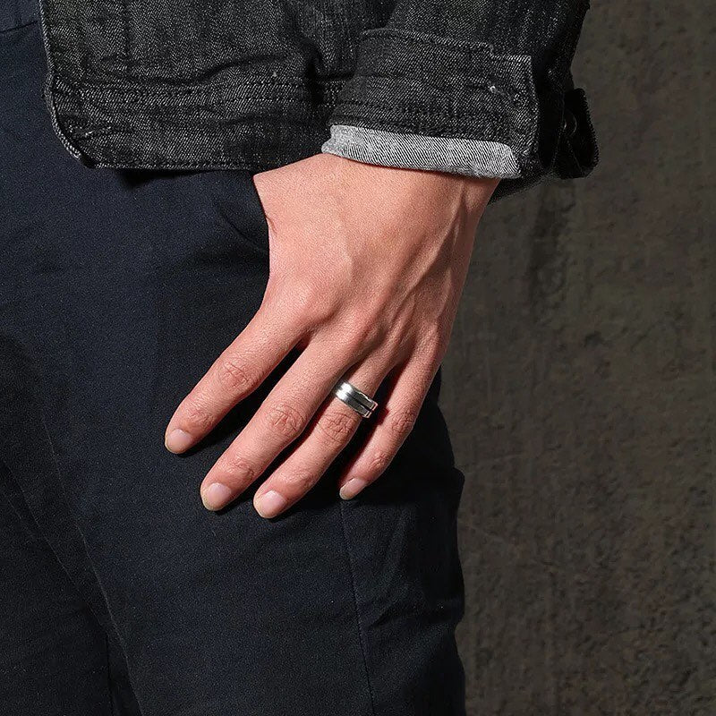 ANILLO CON SURCOS ACERO INOXIDABLE