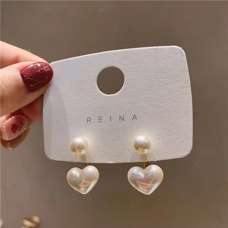 ARETES CORAZÓN DE PERLAS
