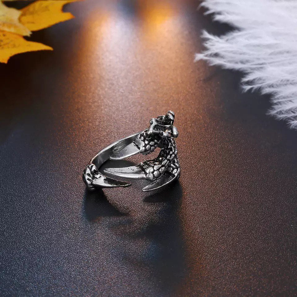 ANILLO GARRAS DE DRAGÓN VINTAGE PUNK