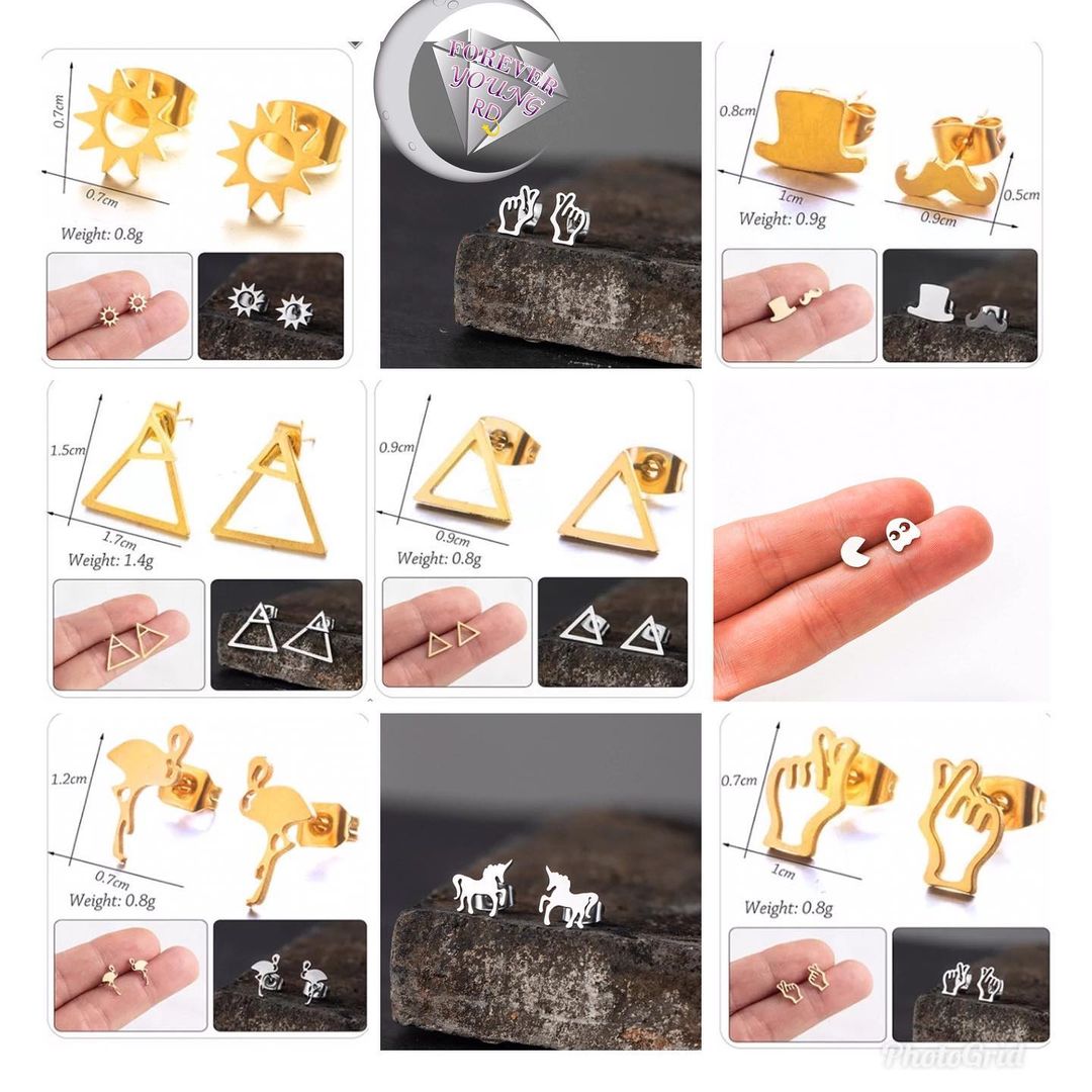 ARETES MINIMALISTAS ACERO INOXIDABLE