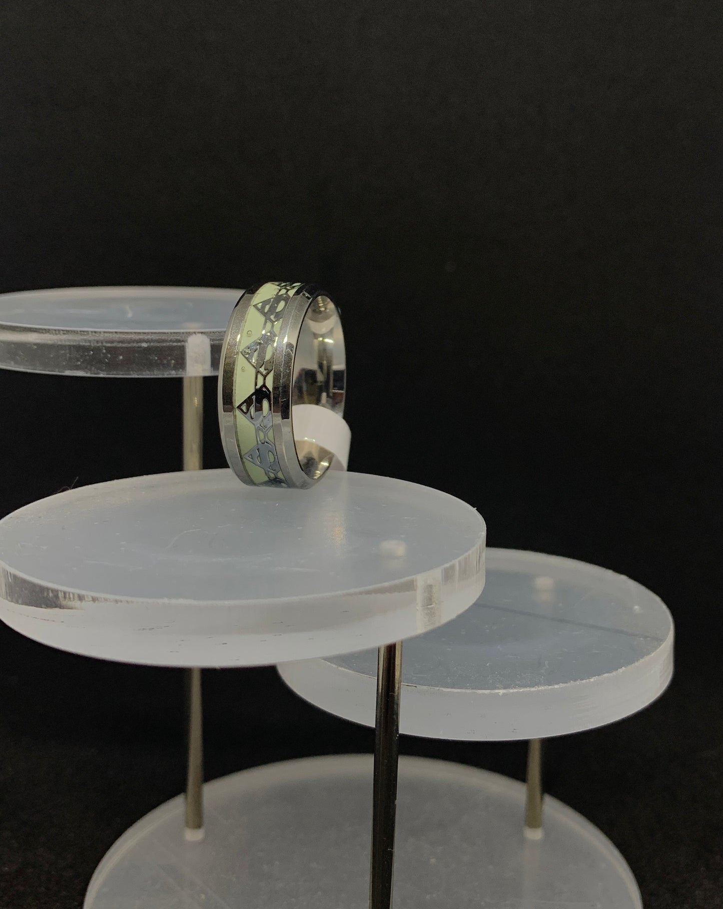 ANILLO LUMINOSOS PLATEADOS DE ACERO INOXIDABLE
