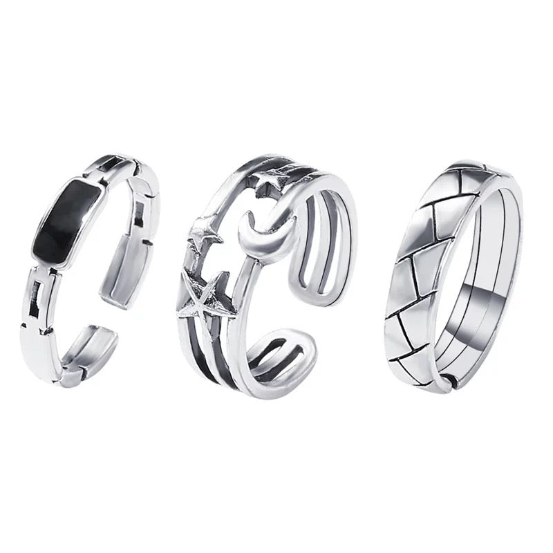 SET ANILLOS AESTHETIC METAL VINTAGE