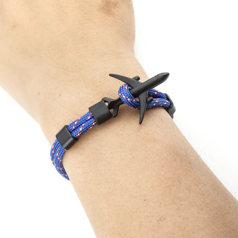 BRAZALETE AVIÓN CUERO