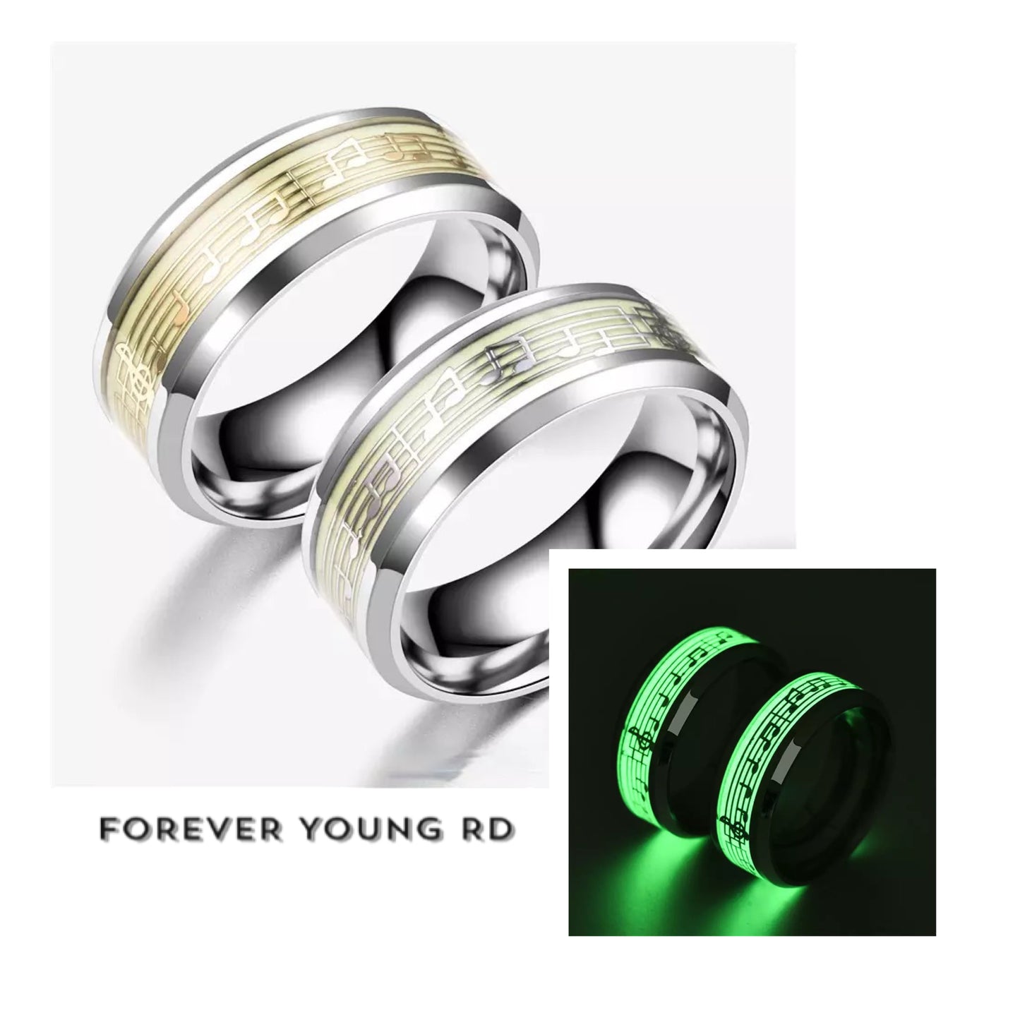 ANILLO LUMINOSOS PLATEADOS DE ACERO INOXIDABLE