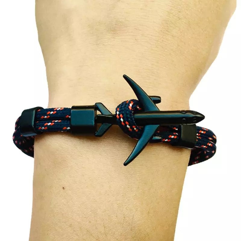 BRAZALETE AVIÓN CUERO