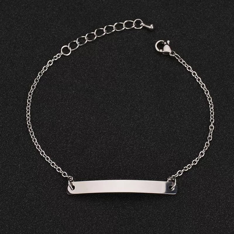 BRAZALETE ACERO INOXIDABLE PLACA PERSONALIZABLE